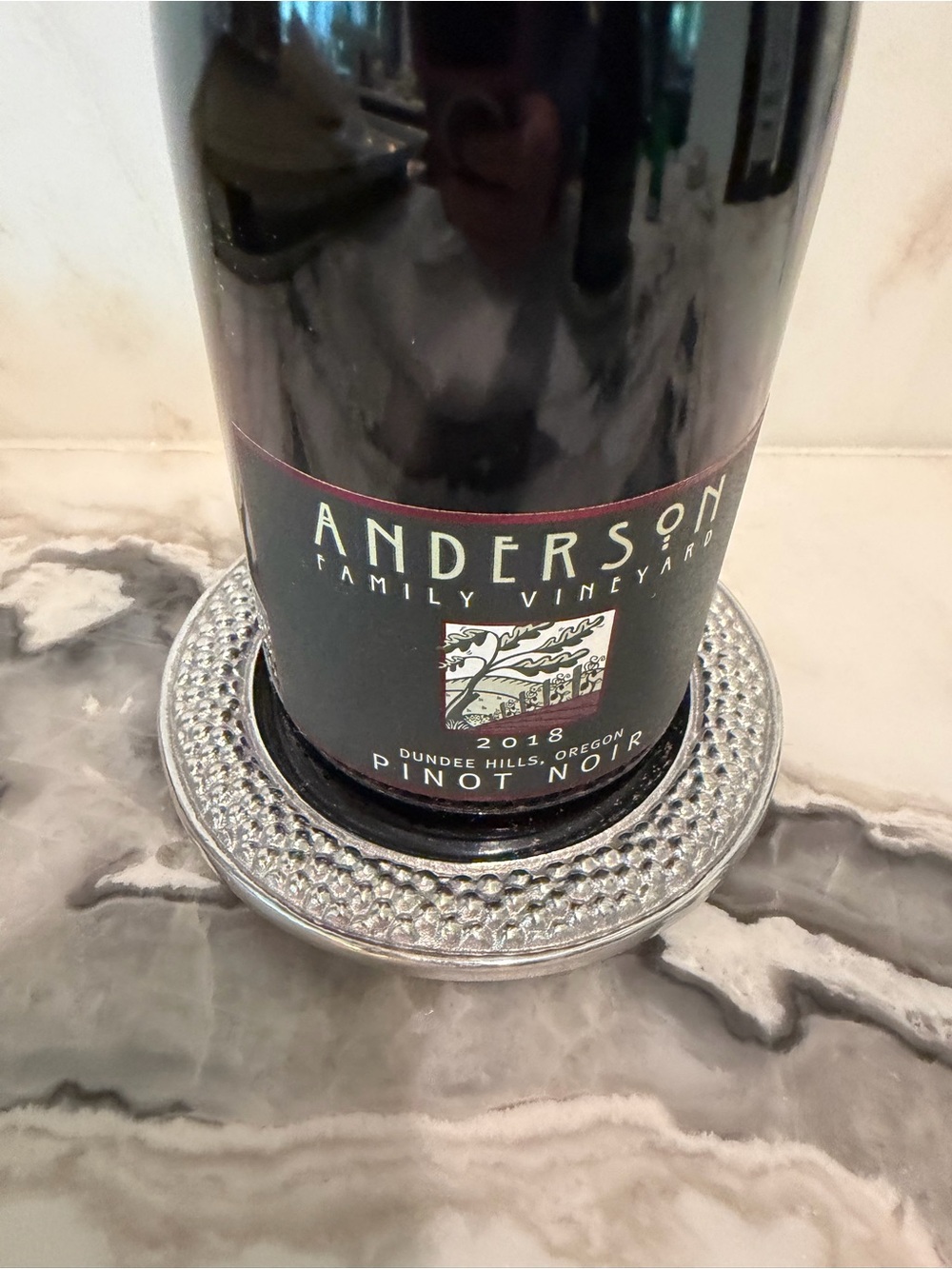 Mariposa Signature Wine Coaster Recycled Aluminum 5”